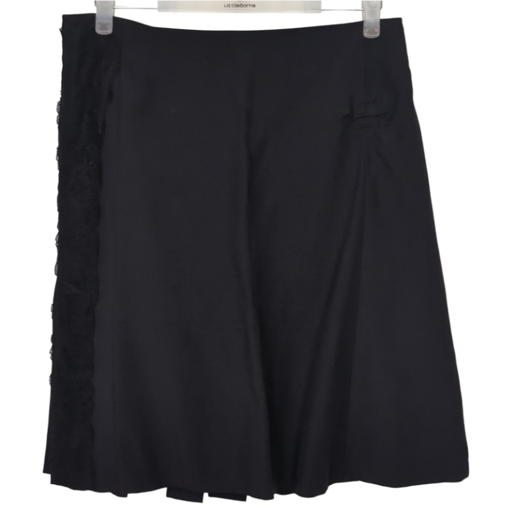 Luisa Cerano Women's Size 10 Black Midi A Line Skirt